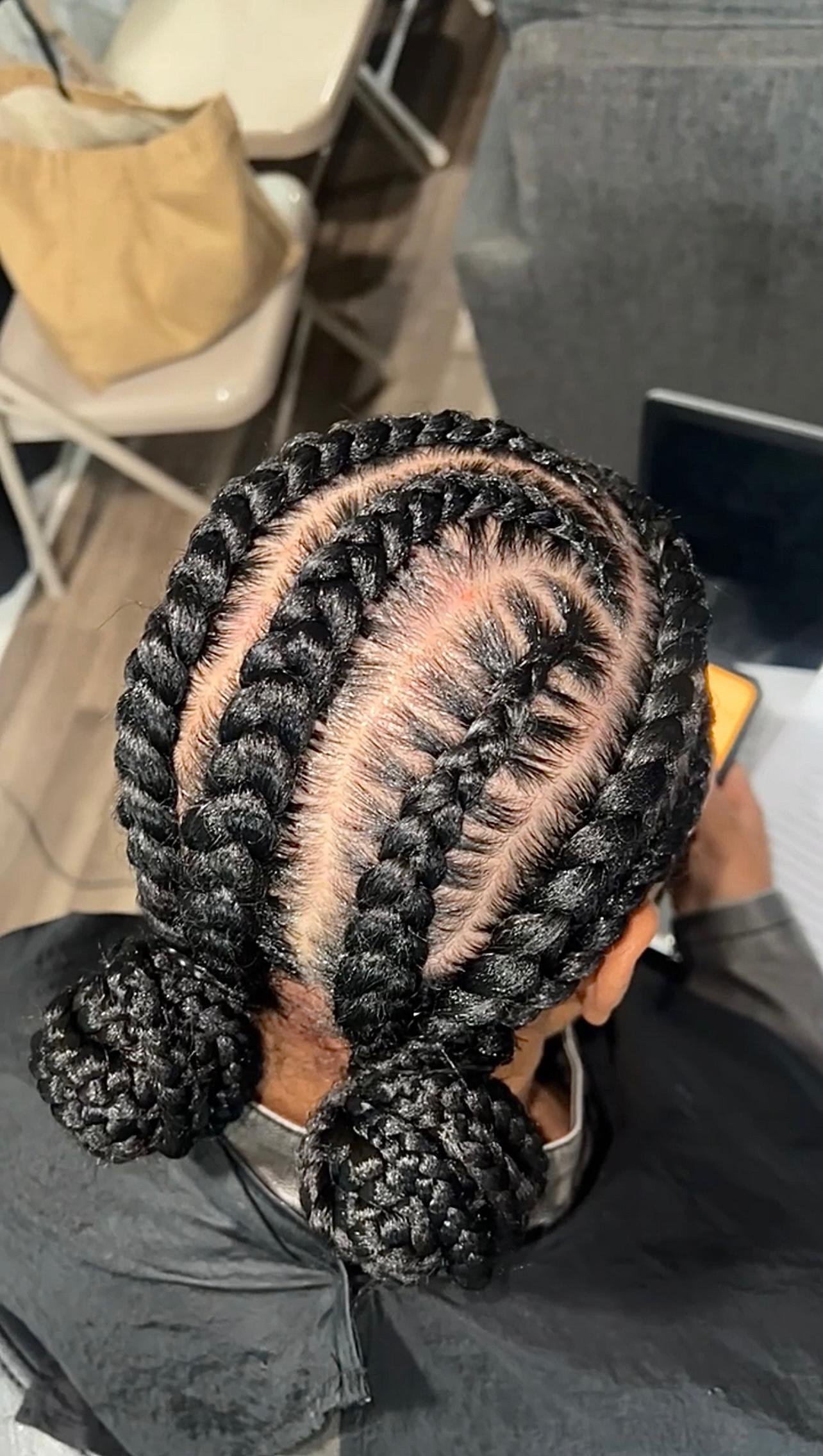 4 Cornrows with Knot